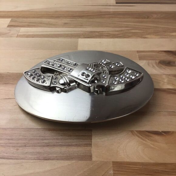 Vintage Cowboy Guns Belt Buckle Incrusted crystal gangster southwestern country - Picture 2 of 10